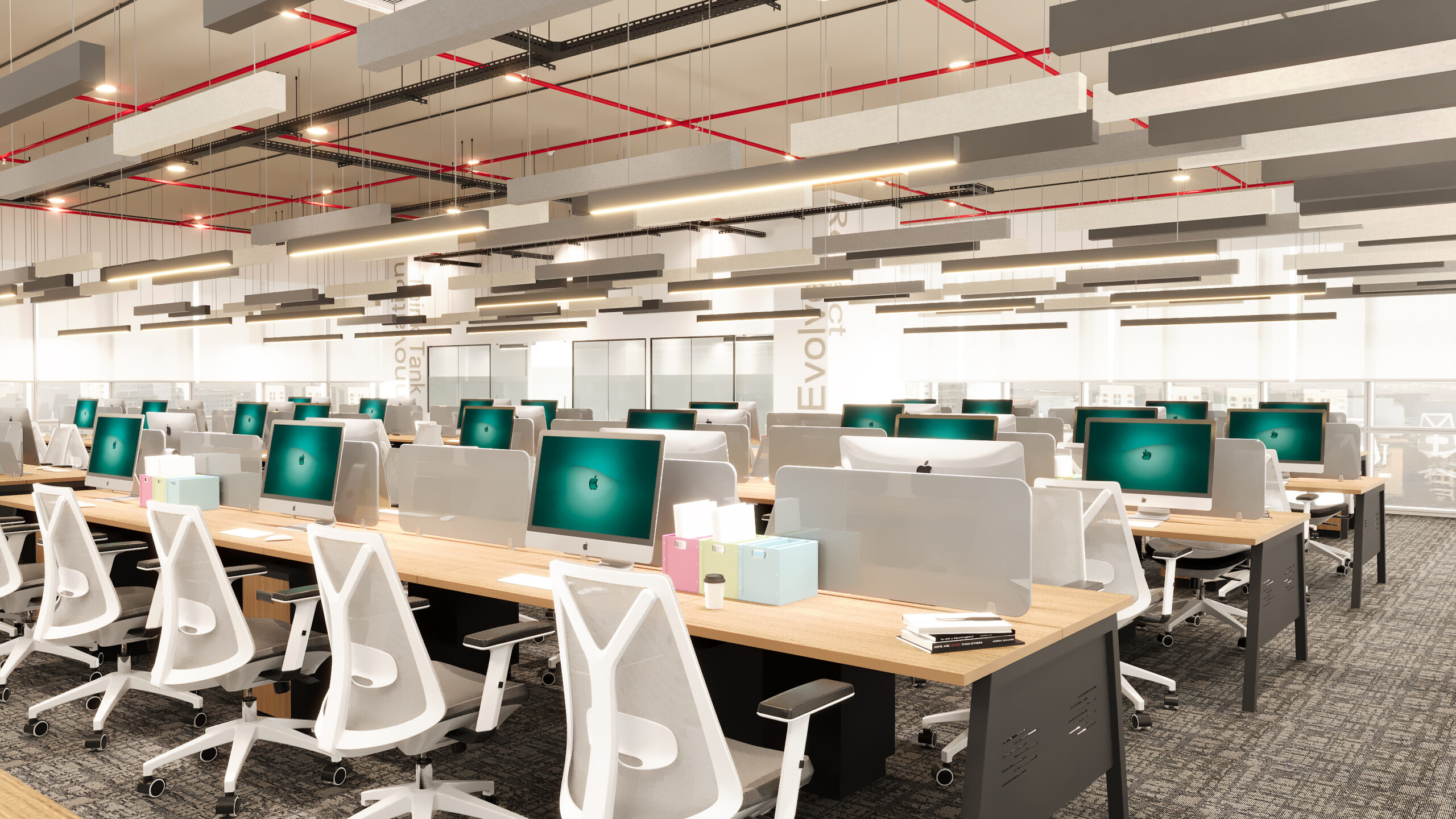 Modern open office interior design