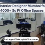 Luxury interior designer Mumbai office space with modern workstation layout for large 4000+ sq ft corporate offices