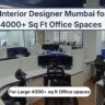 Luxury interior designer Mumbai office space with modern workstation layout for large 4000+ sq ft corporate offices