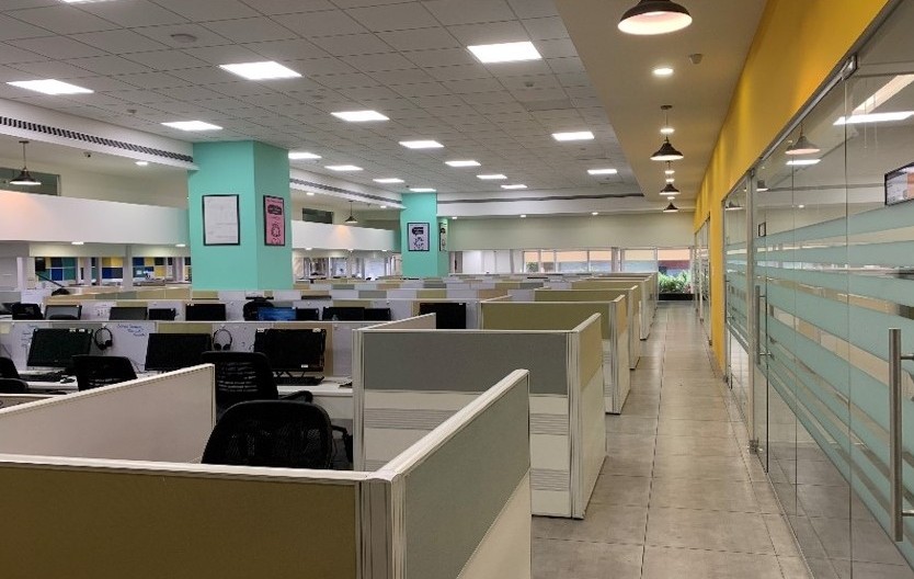 Corporate workspace seating area