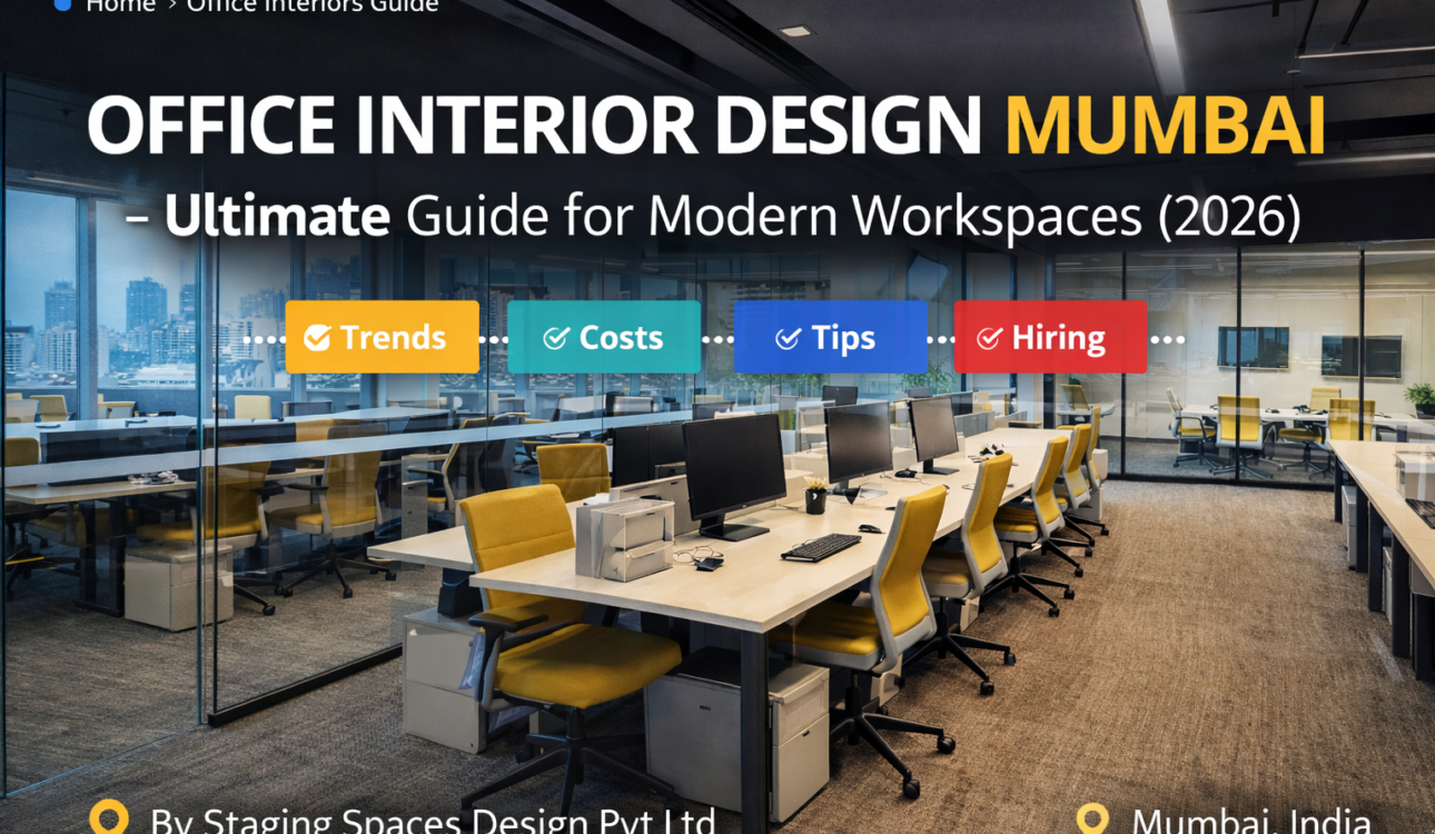 Office interior design Mumbai modern workspace corporate office interior by Staging Spaces Design