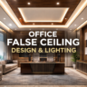 office false ceiling design with modern LED lighting for corporate office interior design