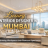 Luxury interior designer in Mumbai creating modern corporate office with light colors and premium workspace design