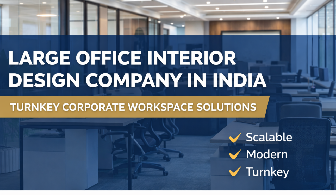 Large office interior design company in India providing turnkey corporate workspace solutions