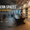 Top commercial interior designers creating a modern luxury office workspace with stylish lighting, executive seating, and premium office interiors in Mumbai.